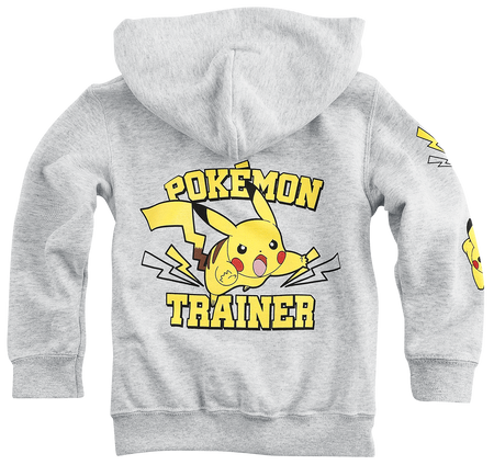 Veste à capuche Zippée Gaming de Pokémon - Enfants - Pikachu - Pokemon Trainer - 116 à 152 - pour filles & garçonse - gris chiné - Pokémon - View 2