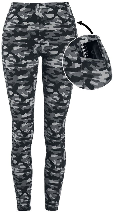 Legging  de Rock Rebel by EMP - Leggings Camouflage Gris Poches Latérales - XS à 5XL - pour Femme - gris - Rock Rebel by EMP