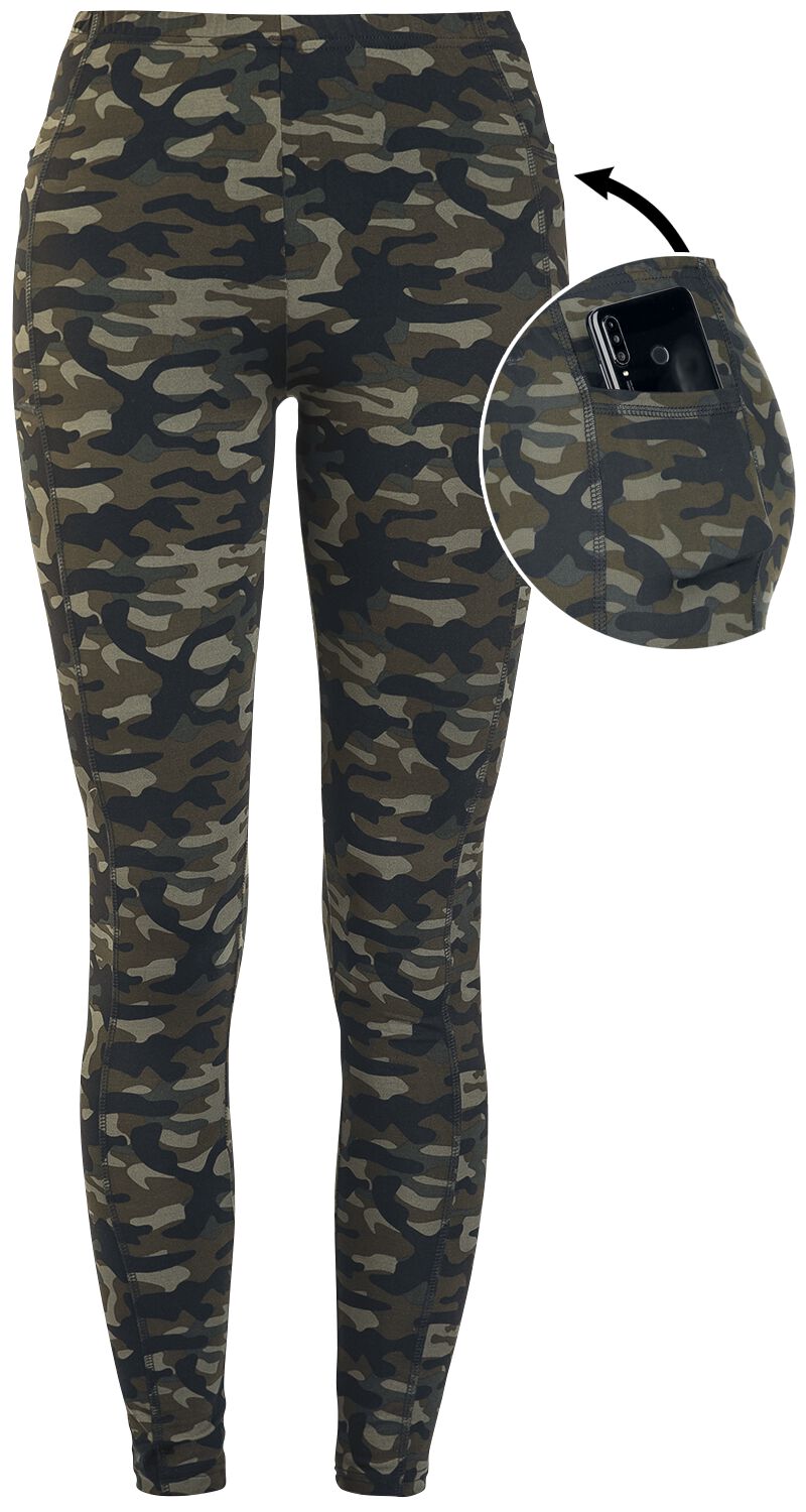 Legging  de Rock Rebel by EMP - Leggings Camouflage Olive Avec Poches Latérales - XS à 5XL - pour Femme - olive - Rock Rebel by EMP