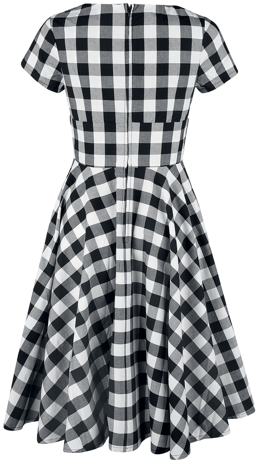 Robe mi-longue Rockabilly de Hell Bunny - Robe Années 50 Victorine - M à XL - pour Femme - noir/blanc - hell bunny - View 2