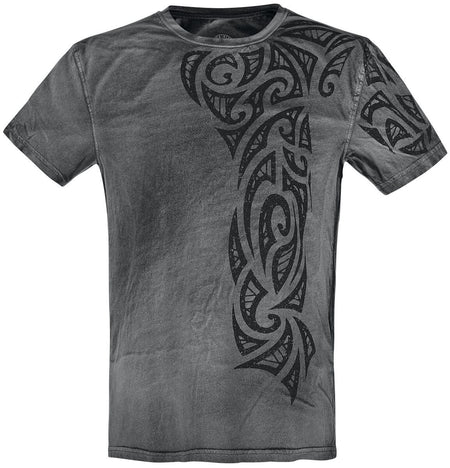 T-Shirt Manches courtes  de Outer Vision - Gothic Tattoo - S à 4XL - pour Homme - gris - Outer Vision