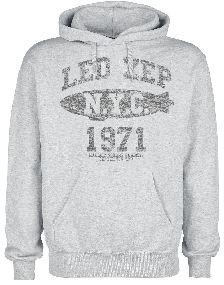 Sweat-shirt à capuche  de Led Zeppelin - LZ College - S à XL - pour Homme - gris - Led Zeppelin
