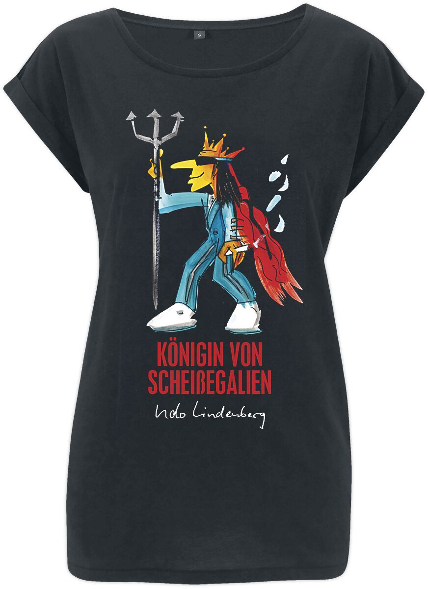 T-Shirt Manches courtes  de Udo Lindenberg - Königin T-Shirt - S à XXL - pour Femme - noir - Udo Lindenberg