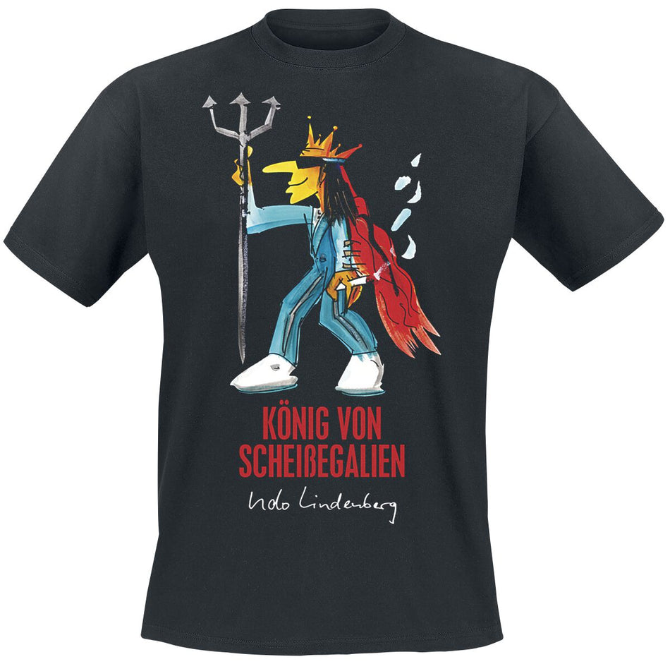 T-Shirt Manches courtes  de Udo Lindenberg - König T-Shirt - M à L - pour Homme - noir - Udo Lindenberg