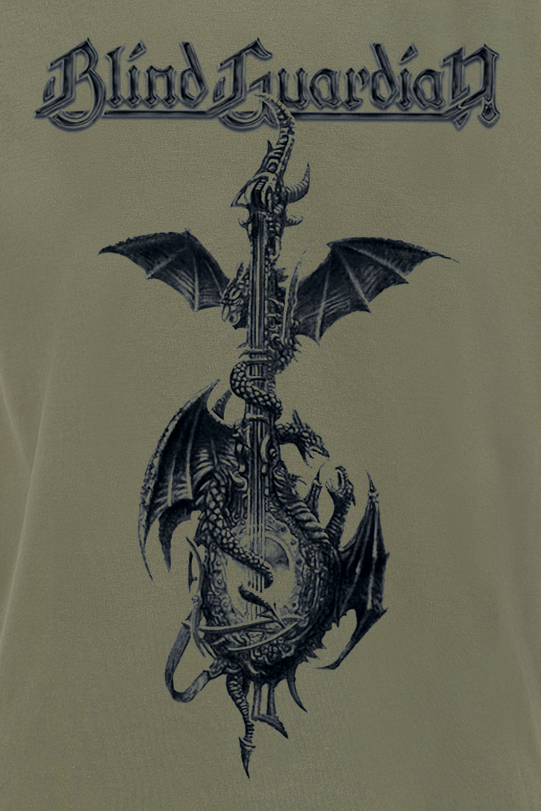T-Shirt Manches courtes  de Blind Guardian - Dragon Guitar - S à XXL - pour Homme - olive - Blind Guardian - View 2