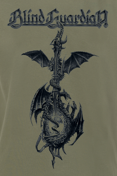 T-Shirt Manches courtes  de Blind Guardian - Dragon Guitar - S à XXL - pour Homme - olive - Blind Guardian - View 2