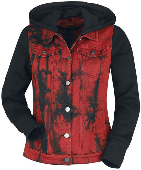 Veste en Jean  de RED by EMP - Denim Soul - S à 3XL - pour Femme - noir/rouge - RED by EMP
