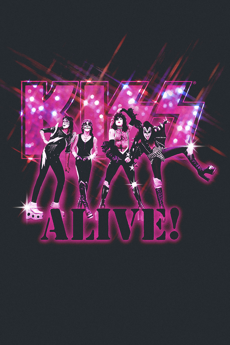T-Shirt Manches courtes  de Kiss - Alive Pink Glitter - S à XL - pour Femme - noir - Kiss - View 2