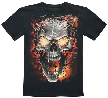 T-shirt  de Spiral - Enfants - Skull Blast - 116/122 à 176 - pour garçons - noir - Spiral