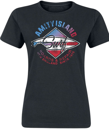 T-Shirt Manches courtes  de Jaws - Amity Island - L à XXL - pour Femme - noir - Jaws