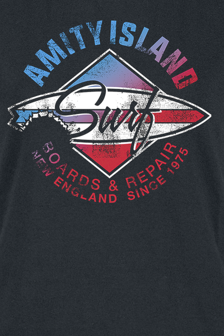 T-Shirt Manches courtes  de Jaws - Amity Island - L à XXL - pour Femme - noir - Jaws - View 2