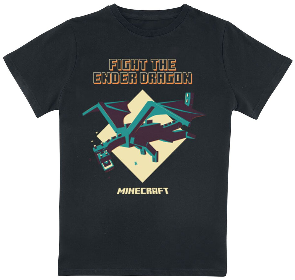 T-shirt Gaming de Minecraft - Enfants - Dragon Ender - 104 à 152 - pour filles & garçonse - noir - Minecraft