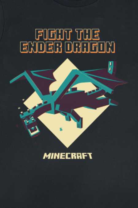 T-shirt Gaming de Minecraft - Enfants - Dragon Ender - 104 à 152 - pour filles & garçonse - noir - Minecraft - View 2