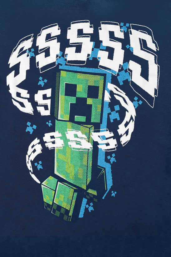 T-shirt Gaming de Minecraft - Enfants - Creeper - 104 à 152 - pour filles & garçonse - bleu foncé - Minecraft - View 2