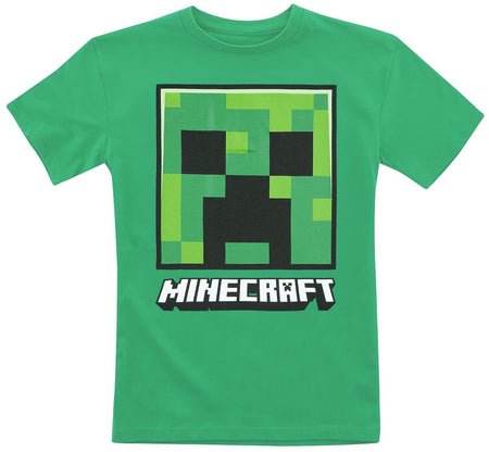 T-shirt Gaming de Minecraft - Enfants - Visage Creeper - 104 à 152 - pour Enfants - vert - Minecraft