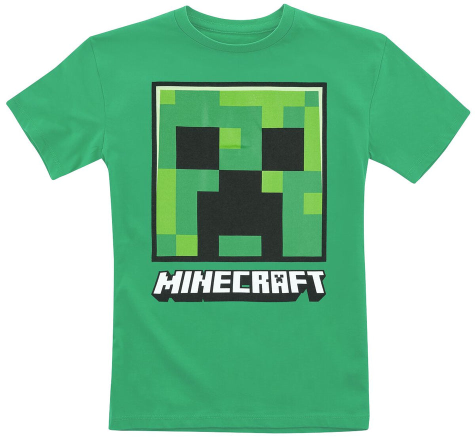 T-shirt Gaming de Minecraft - Enfants - Visage Creeper - 104 à 152 - pour Enfants - vert - Minecraft
