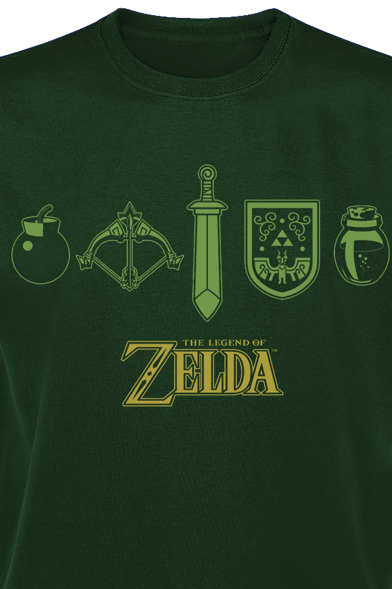 T-Shirt Manches courtes Gaming de The Legend Of Zelda - Quest Essentials - XL à XXL - pour Homme - vert - The Legend Of Zelda - View 2