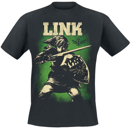 T-Shirt Manches courtes Gaming de The Legend Of Zelda - Link - Hero Of Hyrule - M à XL - pour Homme - noir - The Legend Of Zelda