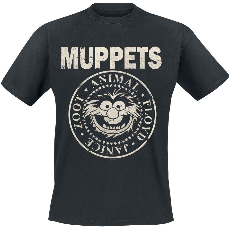 T-Shirt Manches courtes  de Le Muppet Show - Animal - Rock ´n Roll - S à XXL - pour Homme - noir - Le Muppet Show