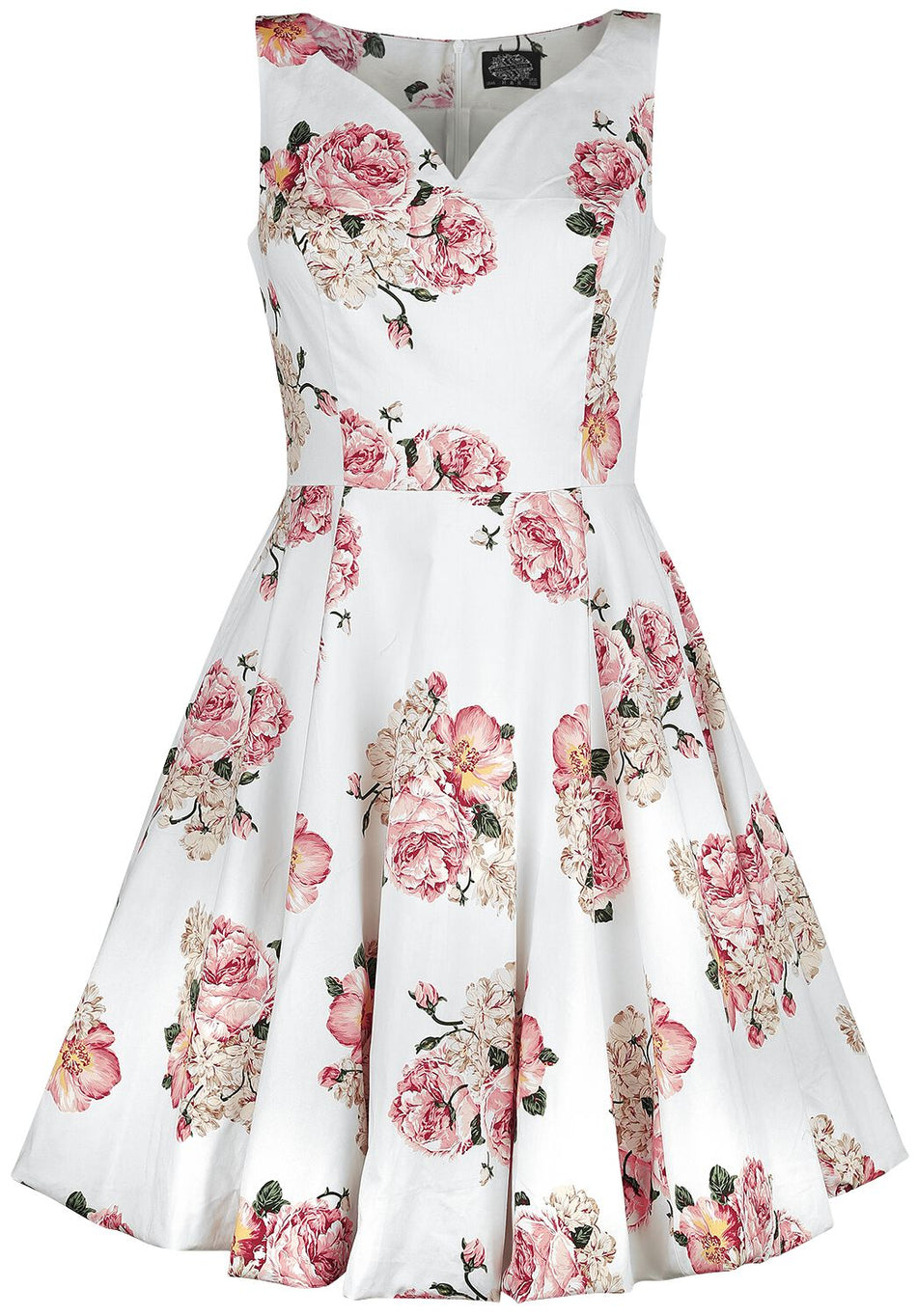 Robe mi-longue Rockabilly de H&R London - Robe Swing Taraneh - XS à 6XL - pour Femme - blanc/rose - H&R London