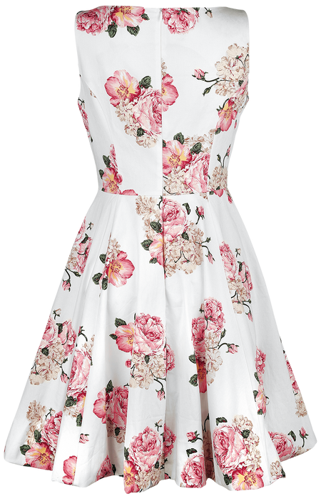 Robe mi-longue Rockabilly de H&R London - Robe Swing Taraneh - XS à 6XL - pour Femme - blanc/rose - H&R London - View 2