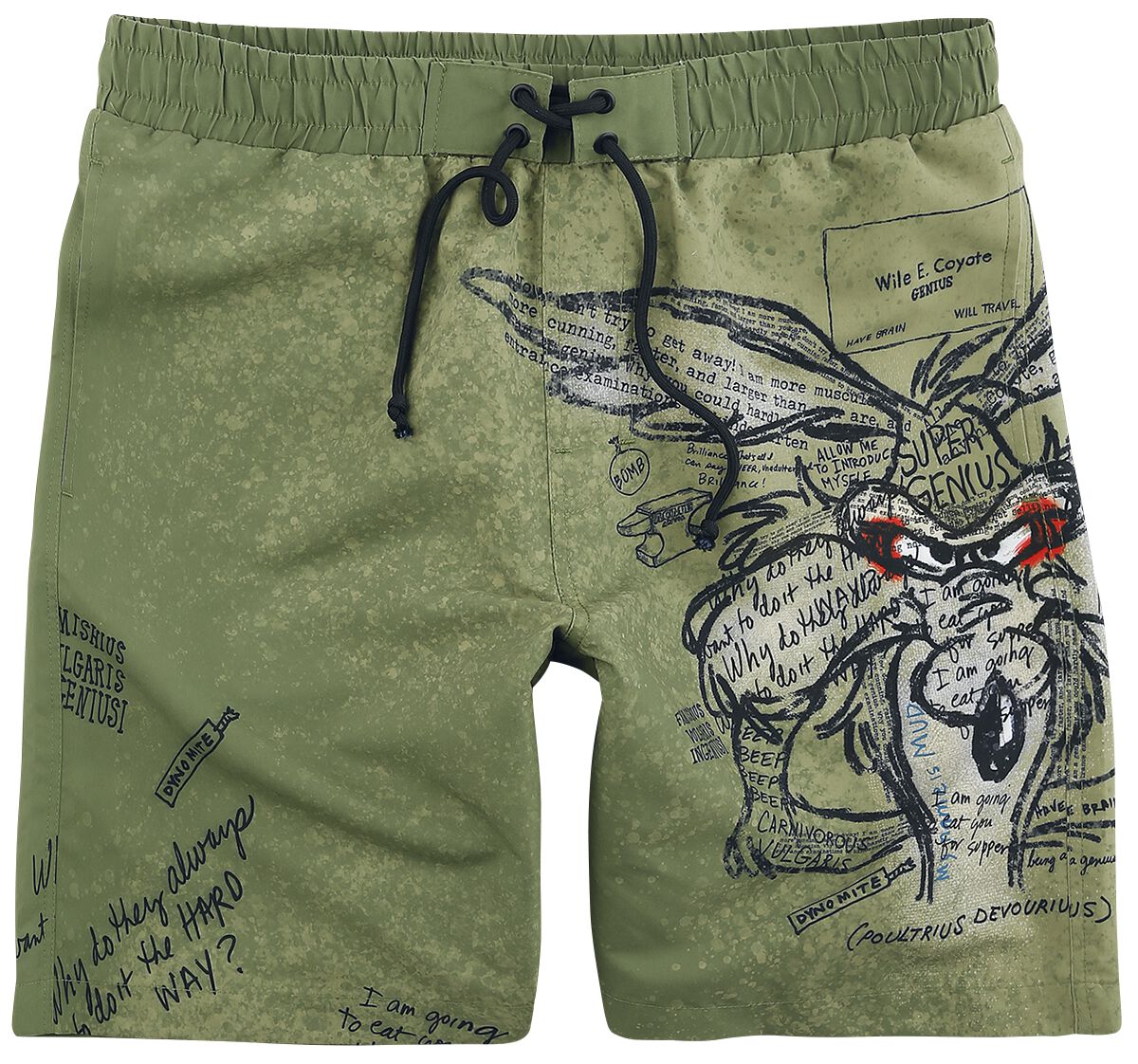 Short de bain  de Looney Tunes - Coyote - S à XXL - pour Homme - olive - Looney Tunes