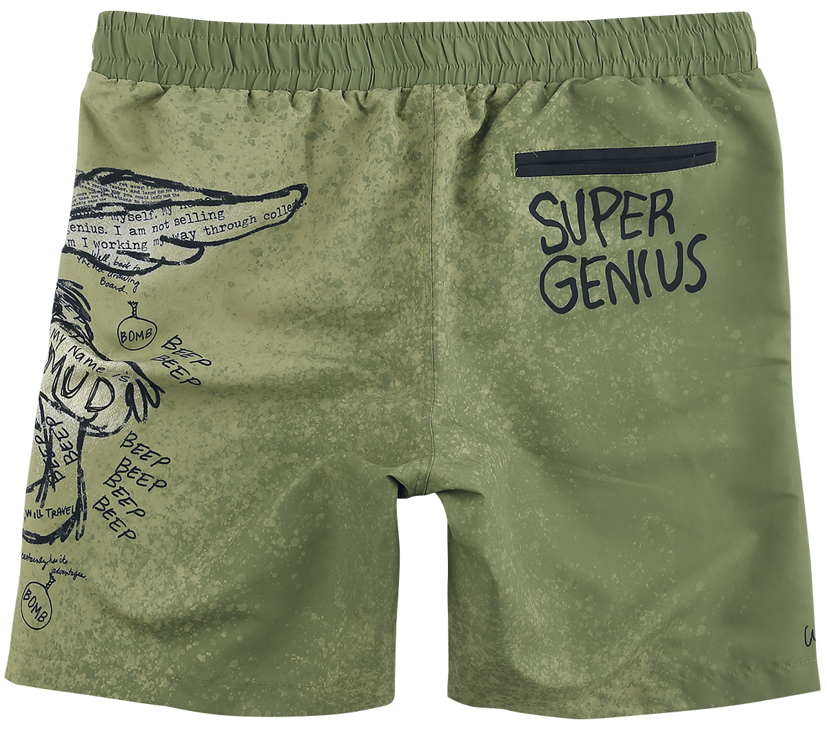 Short de bain  de Looney Tunes - Coyote - S à XXL - pour Homme - olive - Looney Tunes - View 2