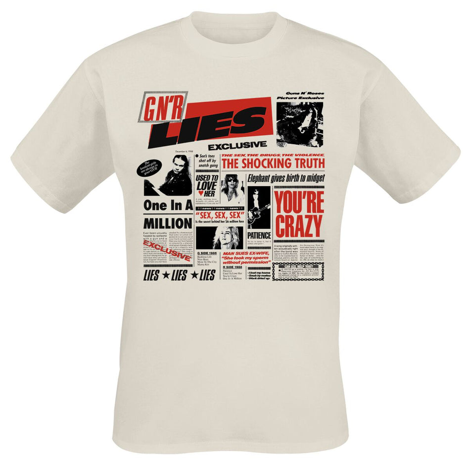 T-Shirt Manches courtes  de Guns N' Roses - Lies - S à XXL - pour Homme - naturel - Guns N' Roses