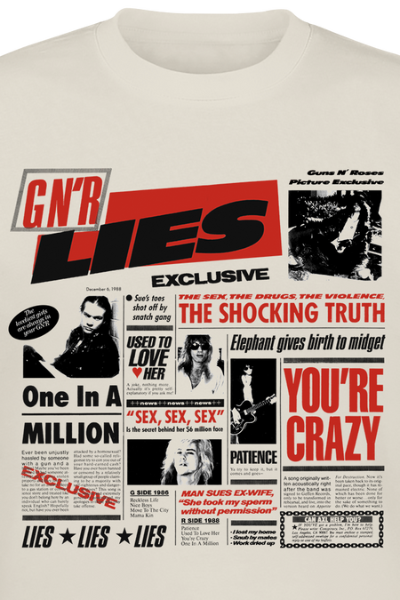 T-Shirt Manches courtes  de Guns N' Roses - Lies - S à XXL - pour Homme - naturel - Guns N' Roses - View 2