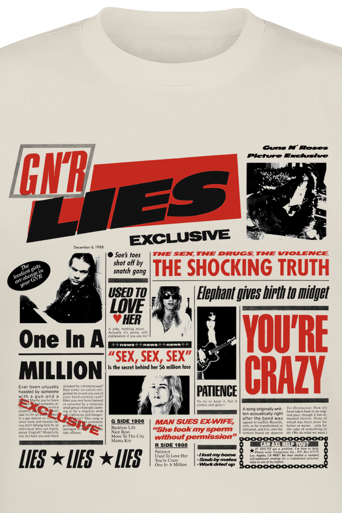 T-Shirt Manches courtes  de Guns N' Roses - Lies - S à XXL - pour Homme - naturel - Guns N' Roses - View 2