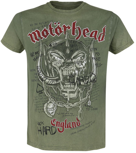 T-Shirt Manches courtes  de Motörhead - Quotes - S à XXL - pour Homme - kaki - Motörhead