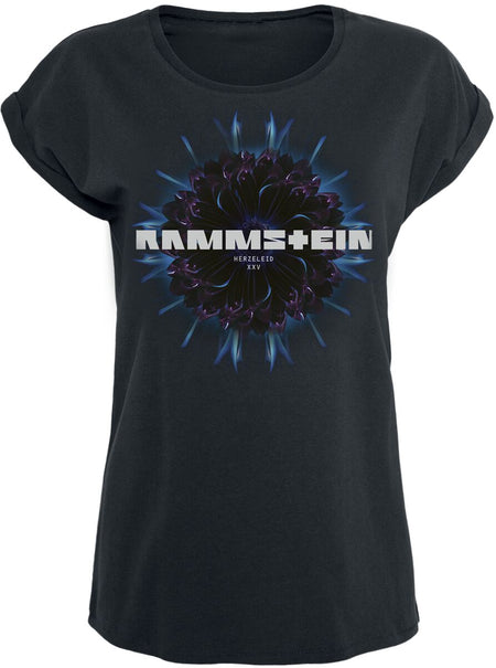 T-Shirt Manches courtes  de Rammstein - Herzeleid Blume - S à 3XL - pour Femme - noir - Rammstein