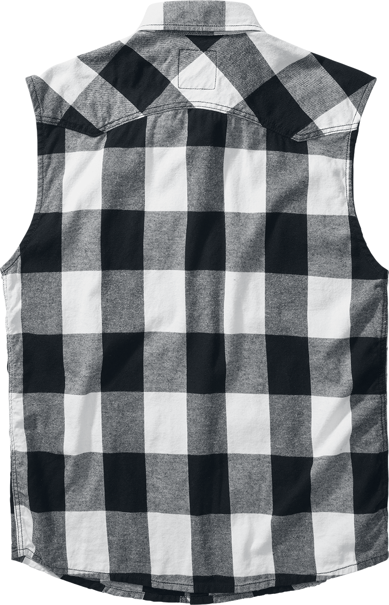 Chemise manches courtes  de Brandit - Chemise Sans Manches À Carreaux - XL à 5XL - pour Homme - noir/blanc - Brandit - View 2