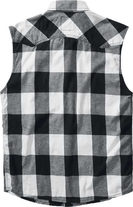 Chemise manches courtes  de Brandit - Chemise Sans Manches À Carreaux - XL à 5XL - pour Homme - noir/blanc - Brandit - View 2