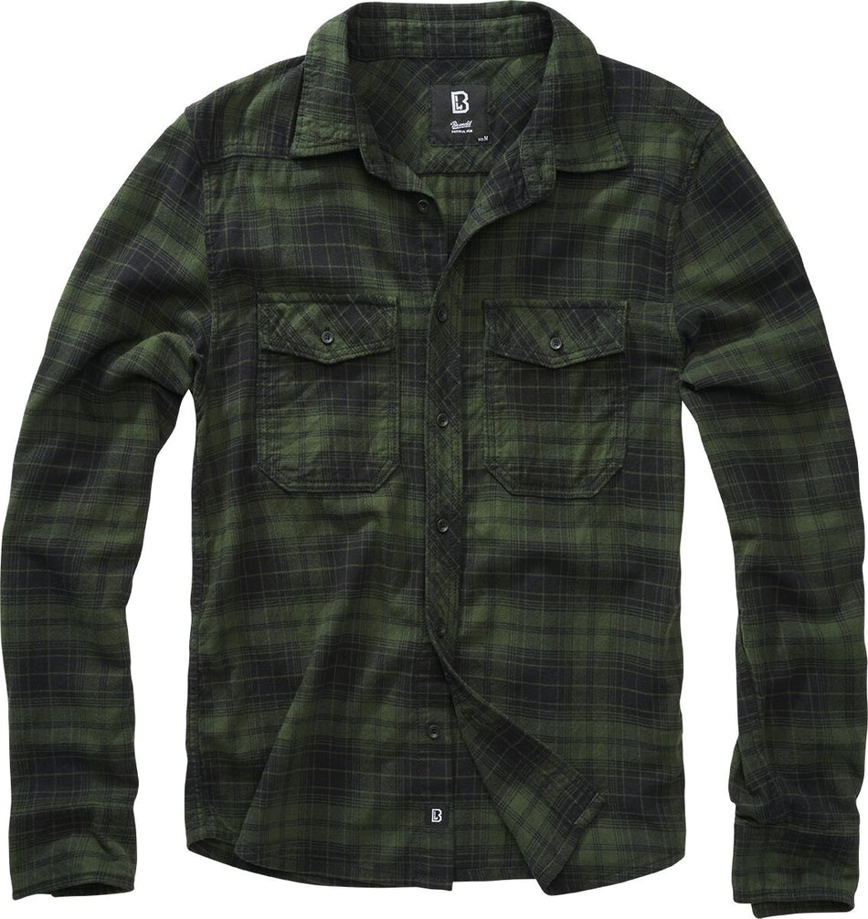 Chemise en flanelle  de Brandit - Chemise À Carreaux - S à 4XL - pour Homme - vert - Brandit