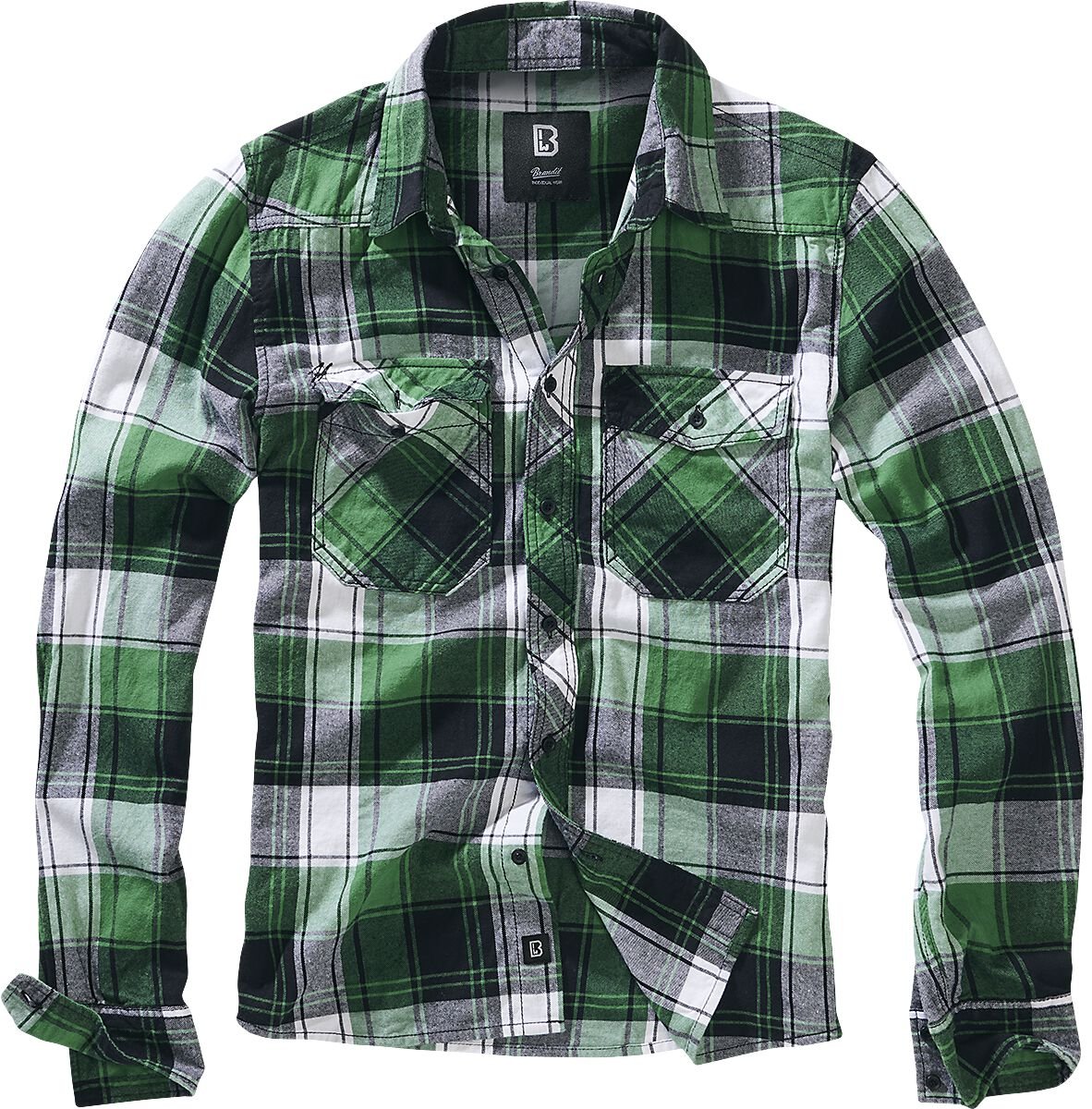 Chemise en flanelle  de Brandit - Chemise À Carreaux - S à 3XL - pour Homme - vert/noir - Brandit