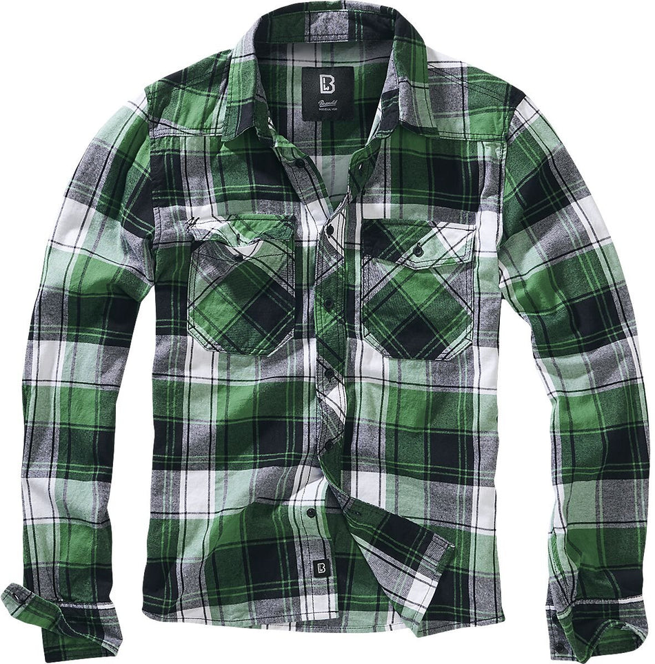 Chemise en flanelle  de Brandit - Chemise À Carreaux - S à 3XL - pour Homme - vert/noir - Brandit