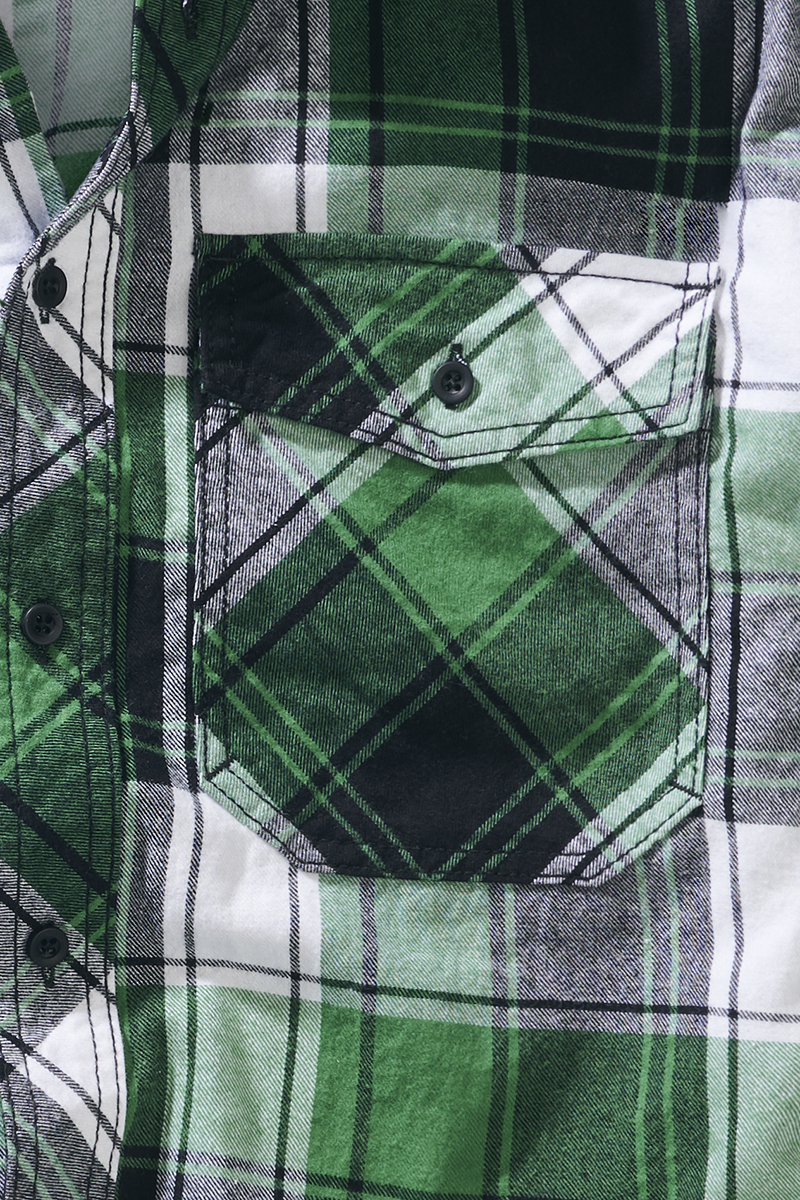 Chemise en flanelle  de Brandit - Chemise À Carreaux - S à 3XL - pour Homme - vert/noir - Brandit - View 2