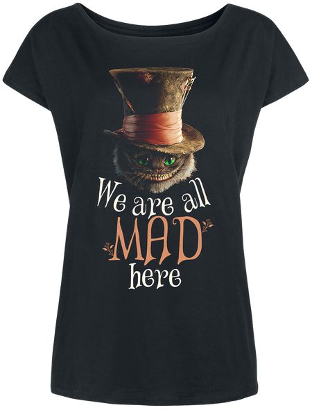 T-Shirt Manches courtes Disney de Alice Au Pays Des Merveilles - We Are All Mad Here - S à 3XL - pour Femme - noir - Alice Au Pays Des Merveilles - View 2