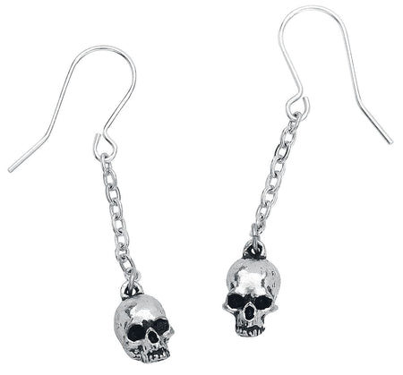 Boucles d'oreilles Gothic de Alchemy Gothic - Boucles D'Oreille Deadskull - pour Femme - couleur argent - Alchemy Gothic
