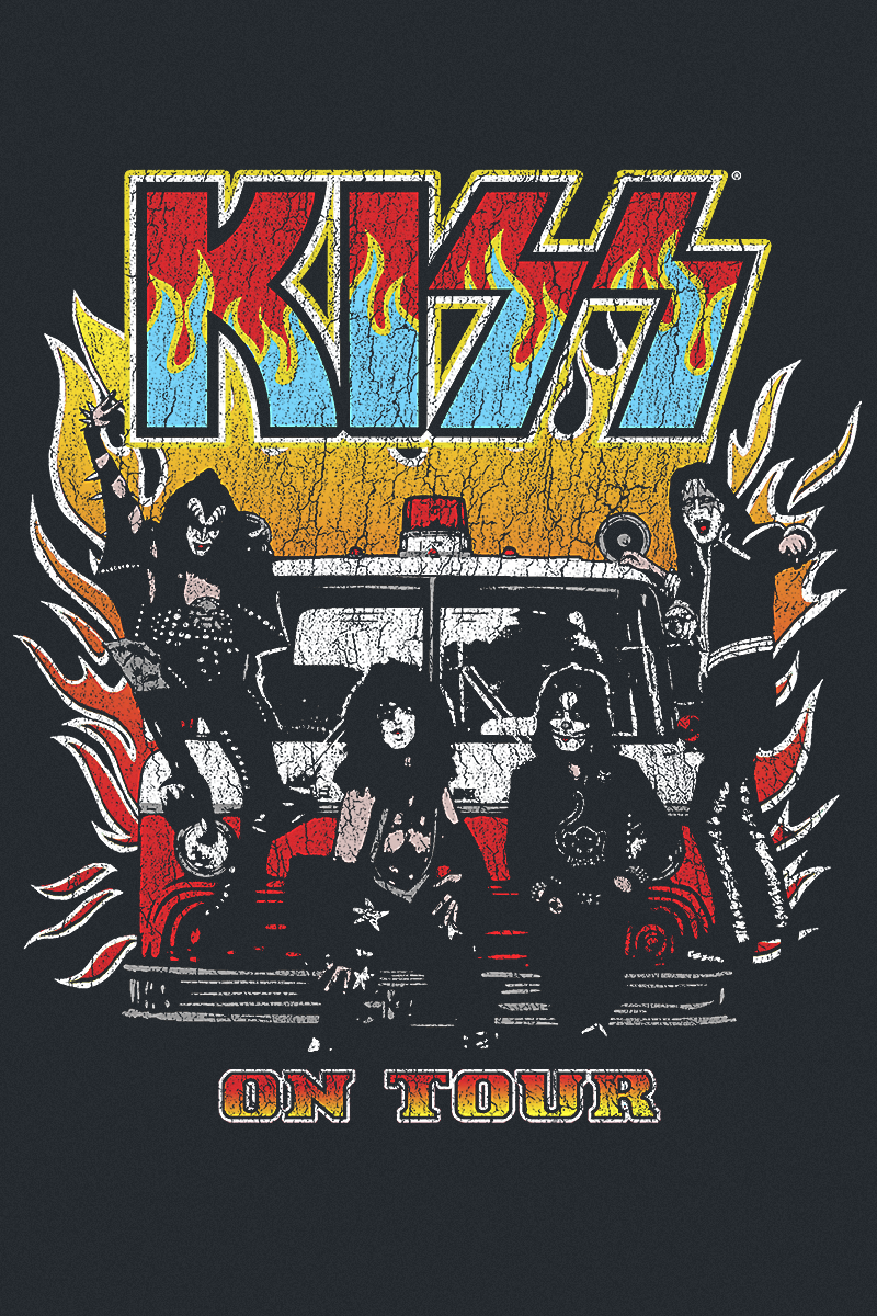 T-shirt  de Kiss - Kids - On Fire - 98/104 à 134/146 - pour filles & garçonse - noir - Kiss - View 2