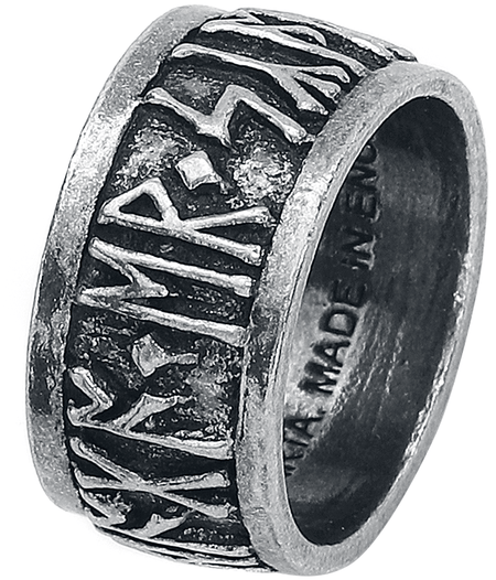 Bague Gothic de Alchemy Gothic - Schriftzeichen - pour Homme - couleur argent - Alchemy Gothic - View 2