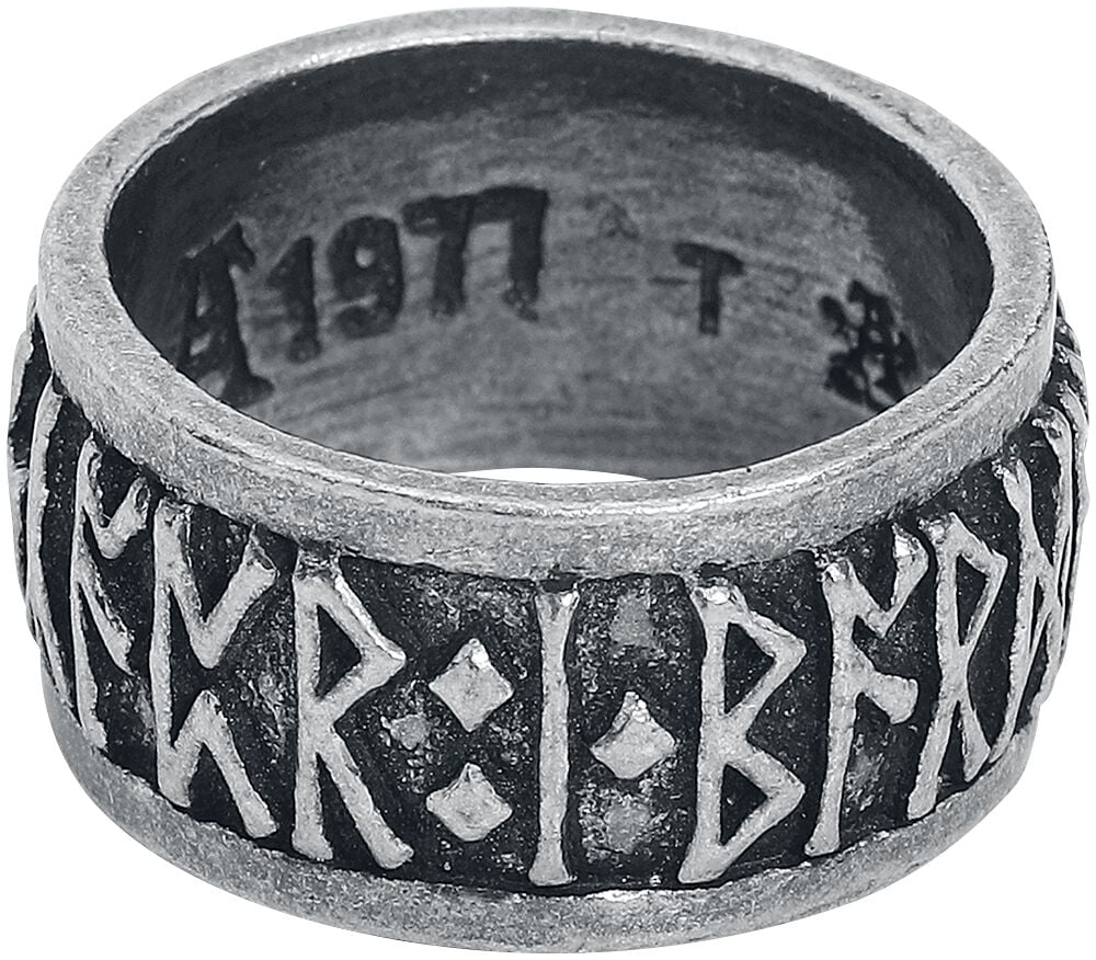 Bague Gothic de Alchemy Gothic - Schriftzeichen - pour Homme - couleur argent - Alchemy Gothic