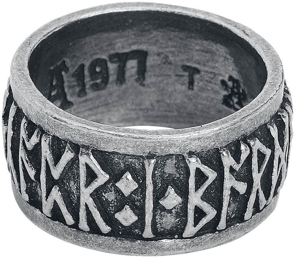 Bague Gothic de Alchemy Gothic - Schriftzeichen - pour Homme - couleur argent - Alchemy Gothic