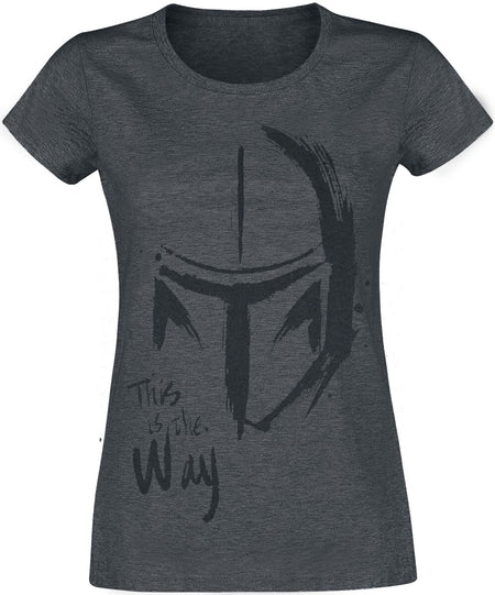 T-Shirt Manches courtes Disney de Star Wars - The Mandalorian - This Is The Way - S à XXL - pour Femme - graphite - Star Wars