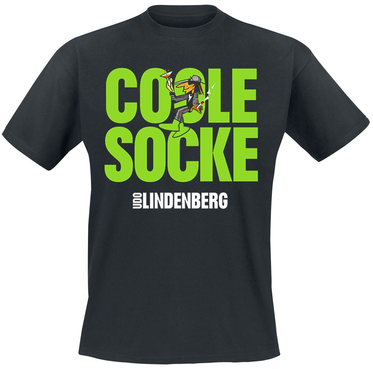 T-Shirt Manches courtes  de Udo Lindenberg - Coole Socke T-Shirt - M à XXL - pour Homme - noir - Udo Lindenberg
