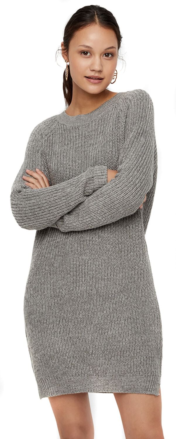 Robe courte  de Noisy May - Robe Pull Siesta - XS à XL - pour Femme - gris chiné - Noisy May