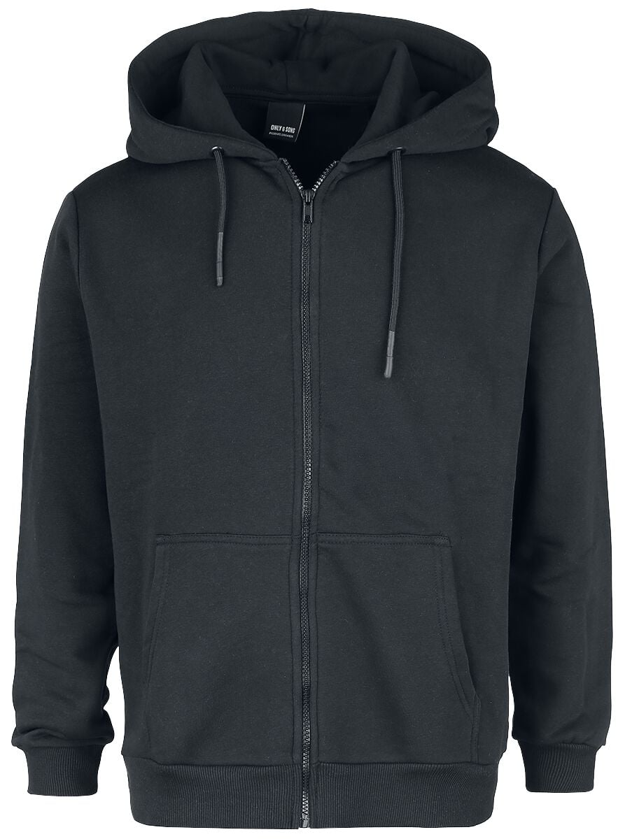 Sweat-shirt zippé à capuche  de ONLY and SONS - Sweat À Capuche Zippé Sceres Life Thr. - S à XXL - pour Homme - noir - ONLY and SONS