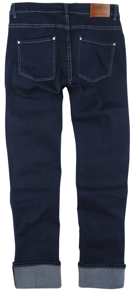 Jean Rockabilly de Banned Alternative - Rockabilly Slim - W30L32 à W38L34 - pour Homme - bleu - Banned Alternative - View 2