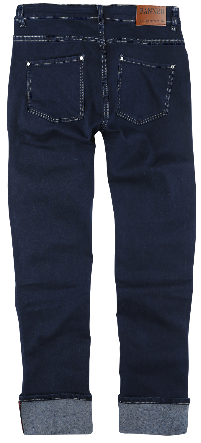 Jean Rockabilly de Banned Alternative - Rockabilly Slim - W30L32 à W38L34 - pour Homme - bleu - Banned Alternative - View 2